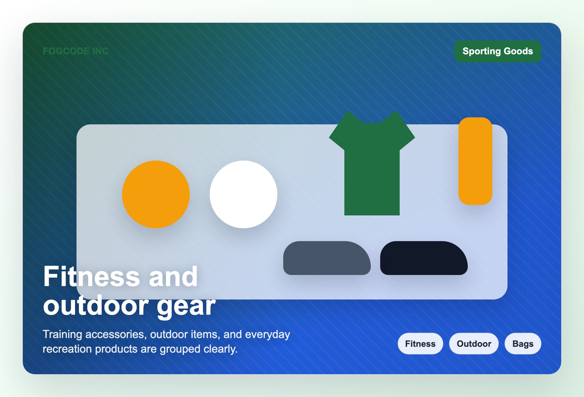 Fitness and outdoor gear visual for FOGCODE INC